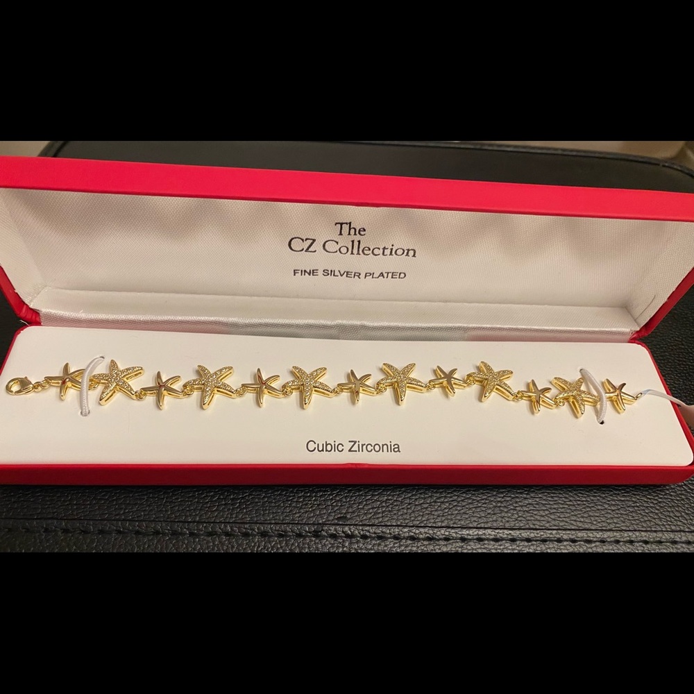 Cubic zirconia starfish bracelet